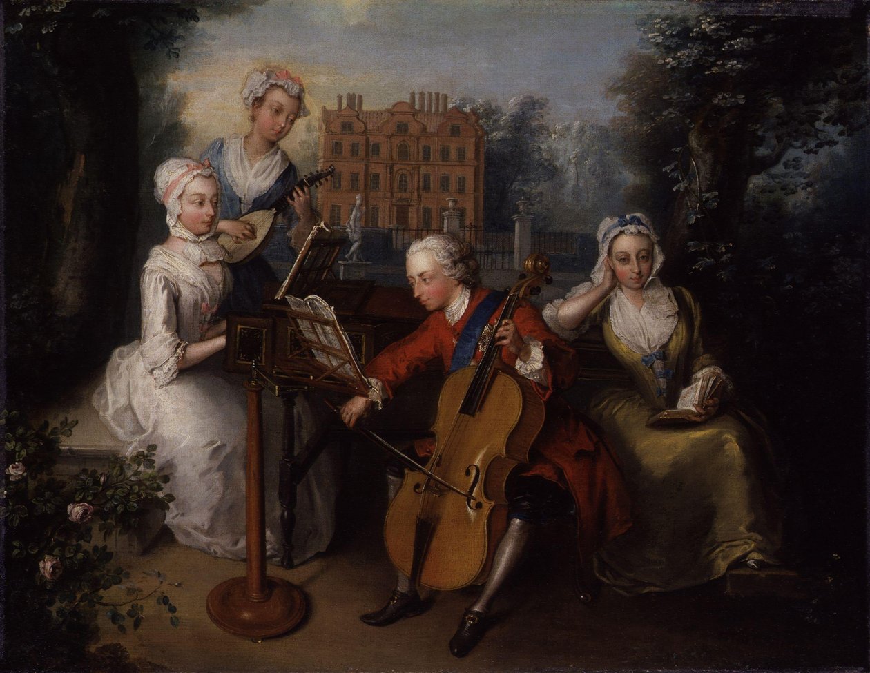 Portret grupowy dzieci króla Anglii Jerzego II autorstwa Philippe Mercier
