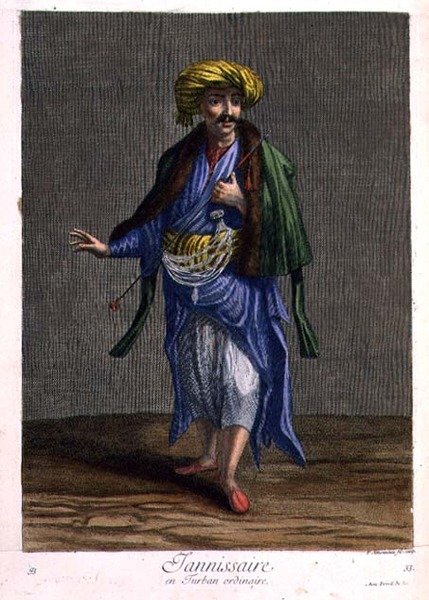 Janissar, w zwykłym turbanie autorstwa Philippe Simonneau
