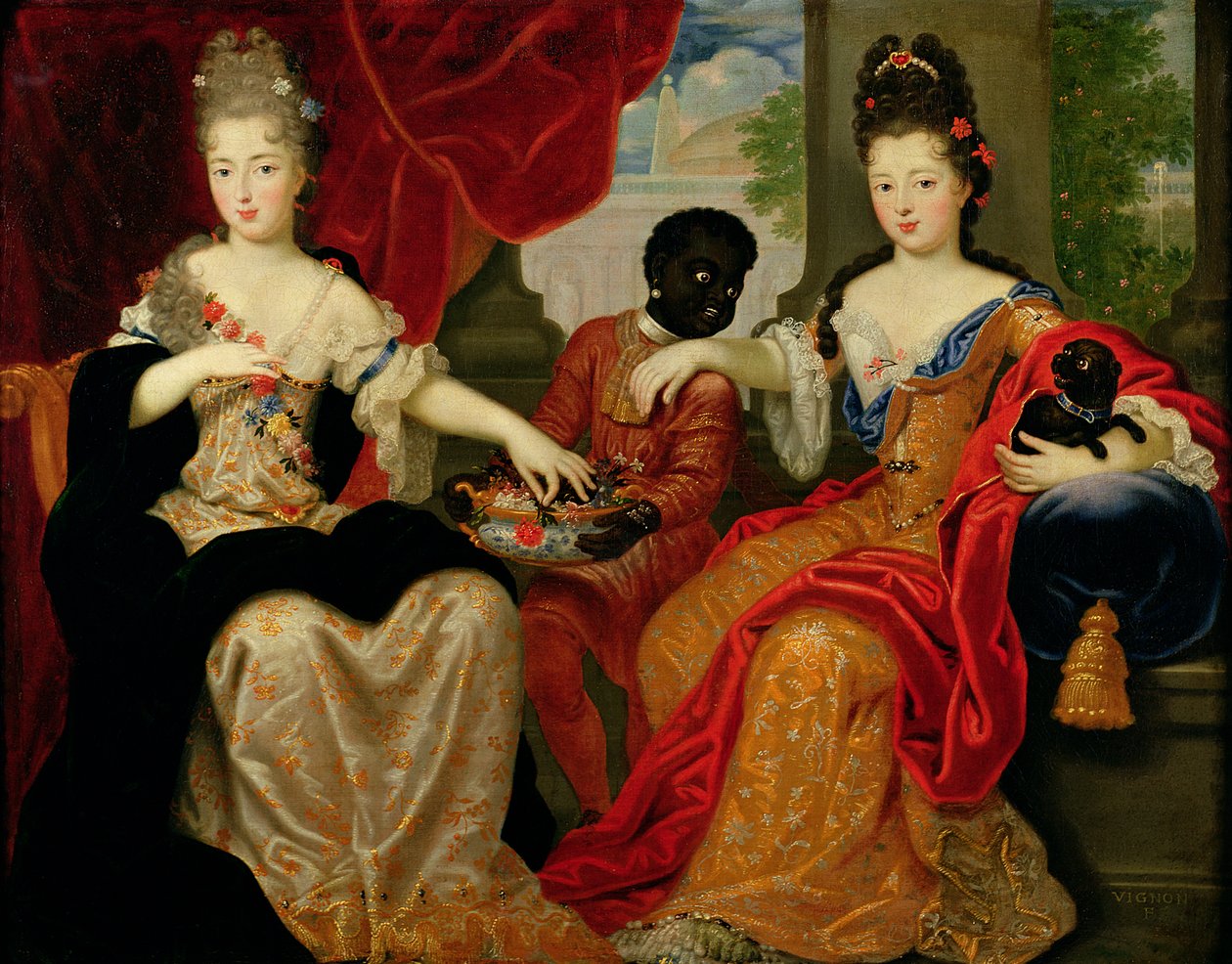 Portret Francoise-Marie de Bourbon (1677-1749) i Louise-Francoise de Bourbon (1673-1743) autorstwa Philippe Vignon