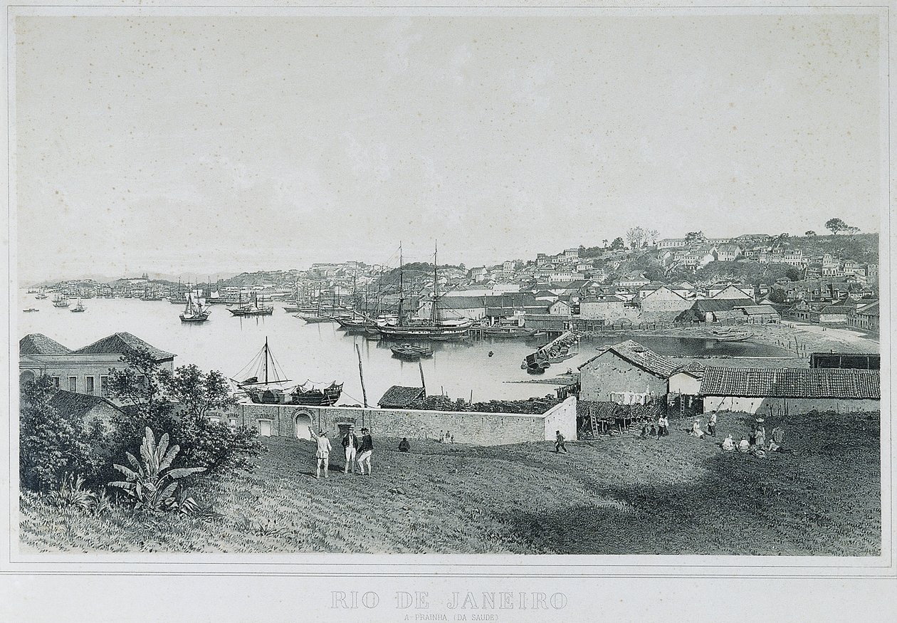 Dziewięć panoramicznych widoków Rio de Janeiro: Prainha (da Saude) autorstwa Philippe and Ciceri Eugene Benoist