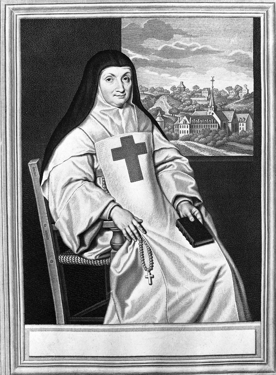 Jacqueline Marie Angélique Arnauld, matka Angélique (1591-1661), francuska zakonnica, ksieni Port Royal des Champs (Port-Royal-des-Champs). autorstwa Philippe de (after) Champaigne