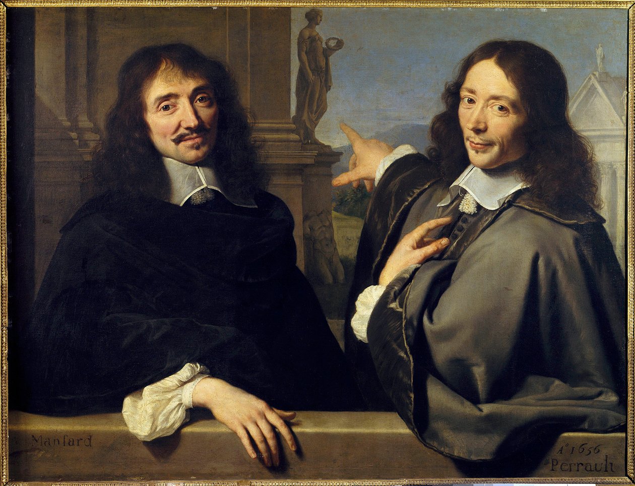 Portret dwóch mężczyzn: Francois Mansart (1598-1666) i Claude Perrault (1613-1688) autorstwa Philippe de (attr. to) Champaigne