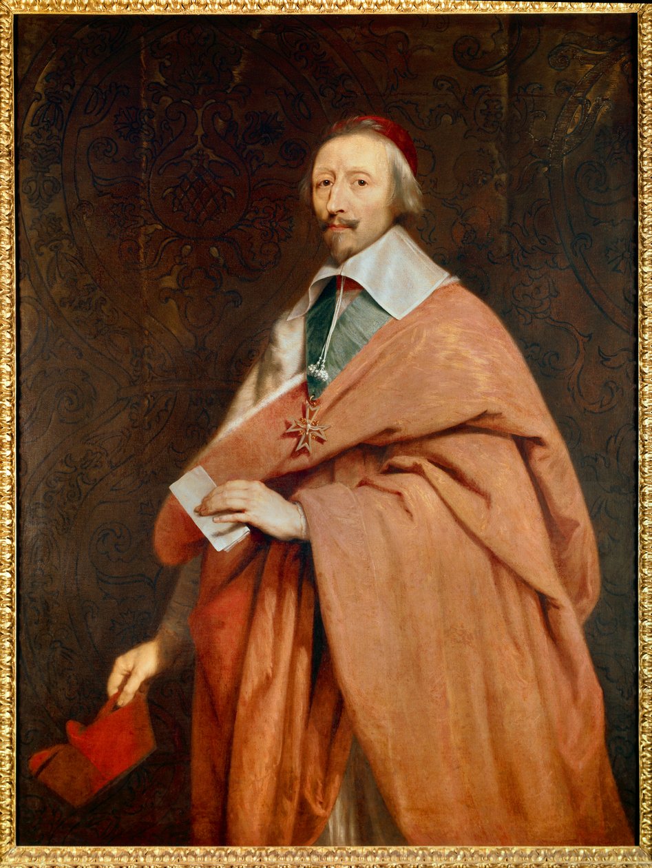 Armand Jean du Plessis, kardynał de Richelieu (1585-1642): portret z warsztatu Philippe de Champaigne (1602-1674) autorstwa Philippe de (studio of) Champaigne