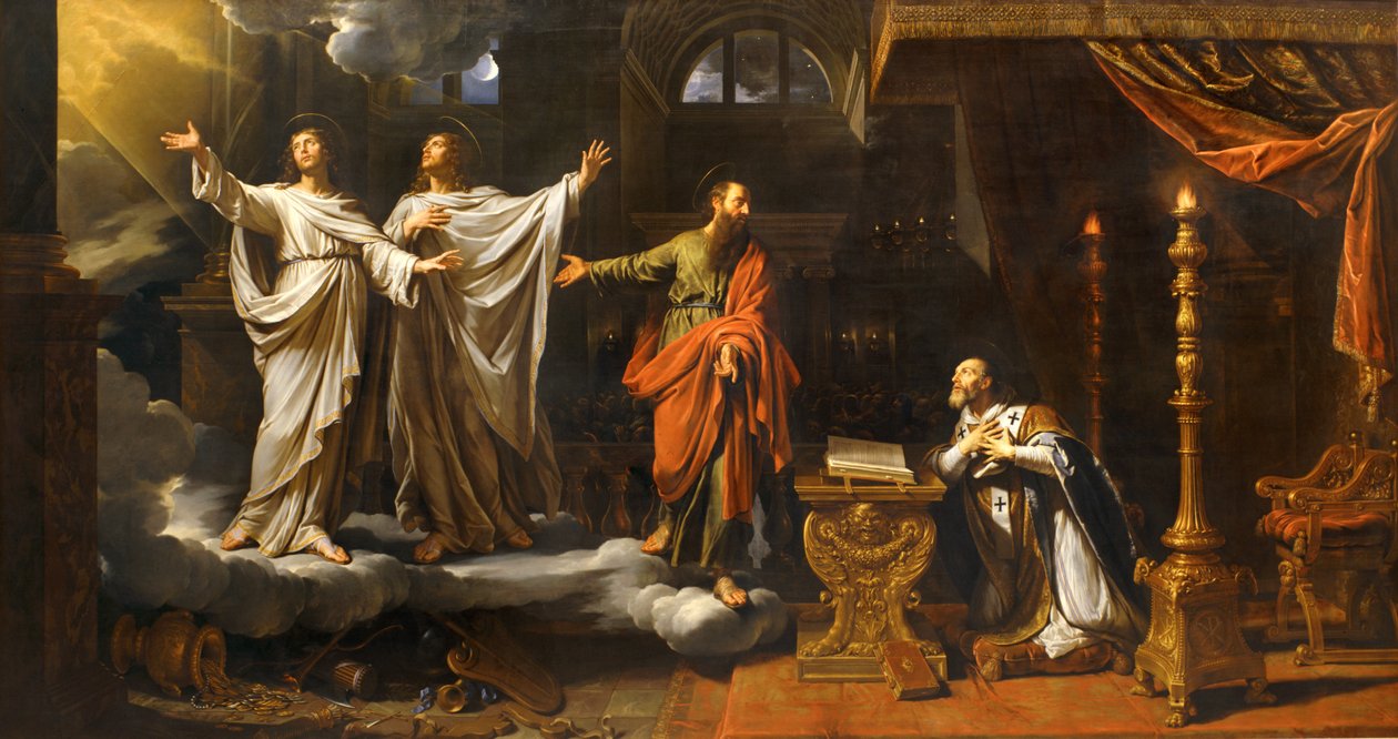 Ukazanie się świętego Gerwazego i świętego Protazego świętemu Ambrożemu ... autorstwa Philippe de Champaigne