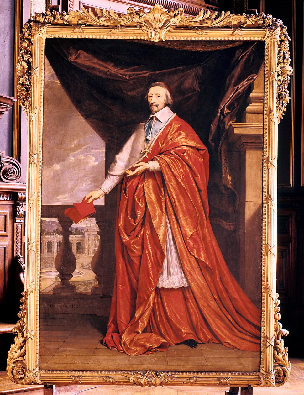 Kardynał Richelieu, francuski prałat i mąż stanu, 1640 autorstwa Philippe de Champaigne