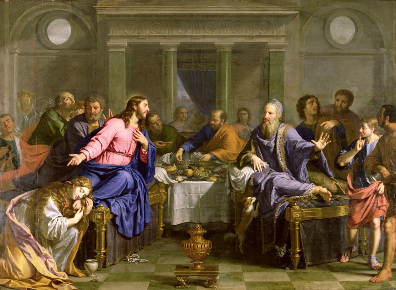 Chrystus w domu Szymona faryzeusza, ok. 1656 autorstwa Philippe de Champaigne