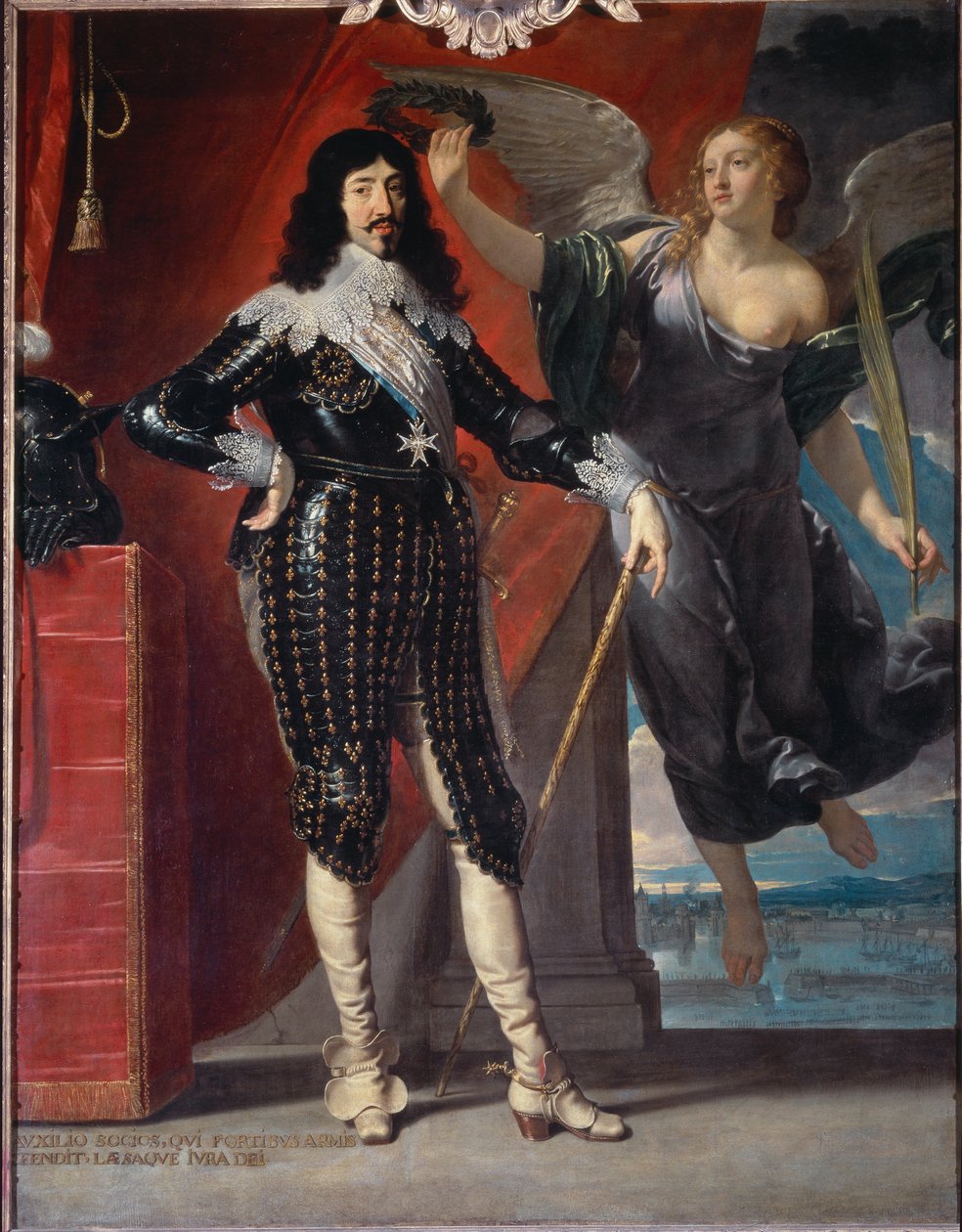 Pełnowymiarowy portret koron Ludwika XIII wg Victory - olej na płótnie autorstwa Philippe de Champaigne