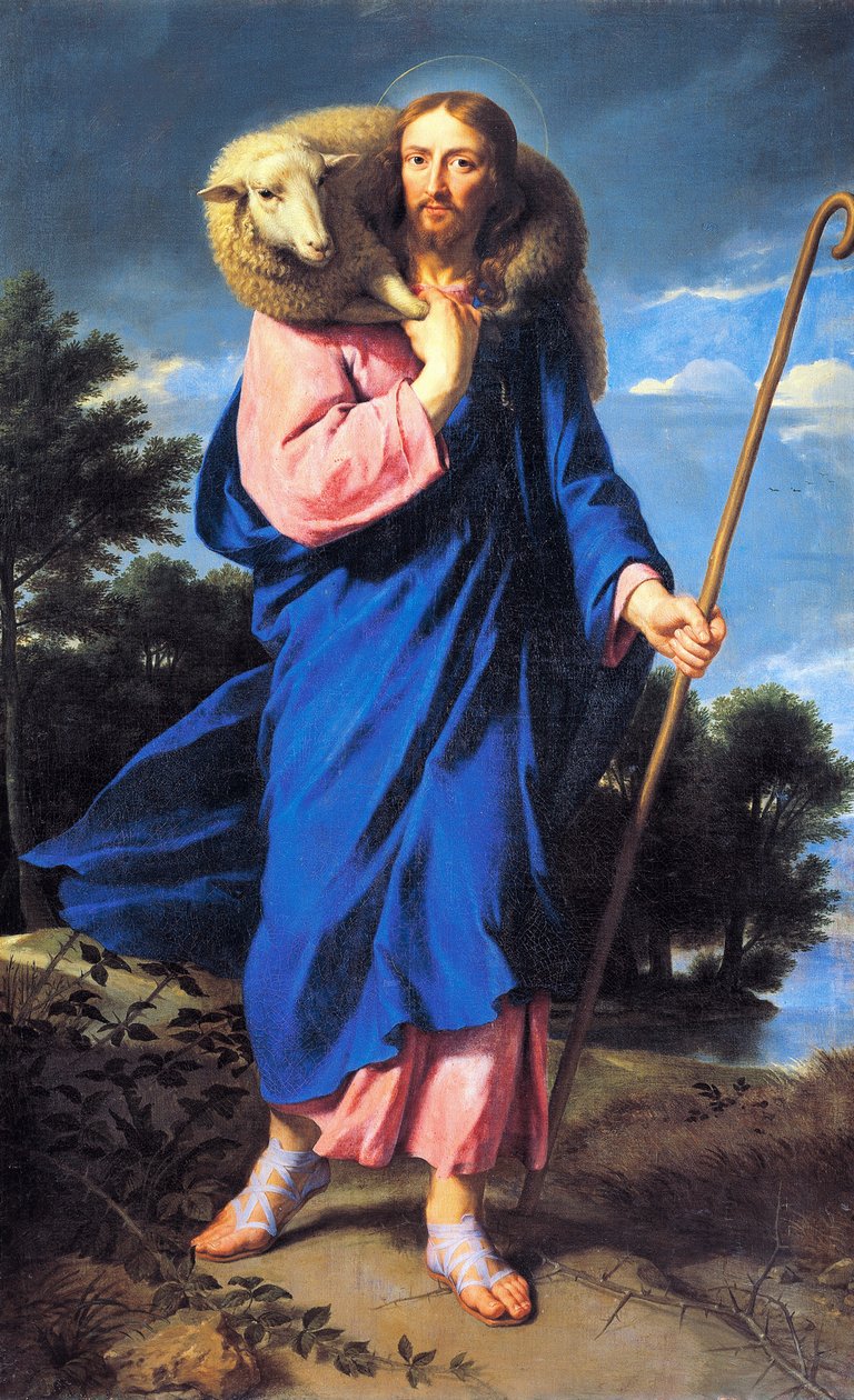 Dobry Pasterz, Philippe de Champaigne (1602-1674), olej na płótnie autorstwa Philippe de Champaigne