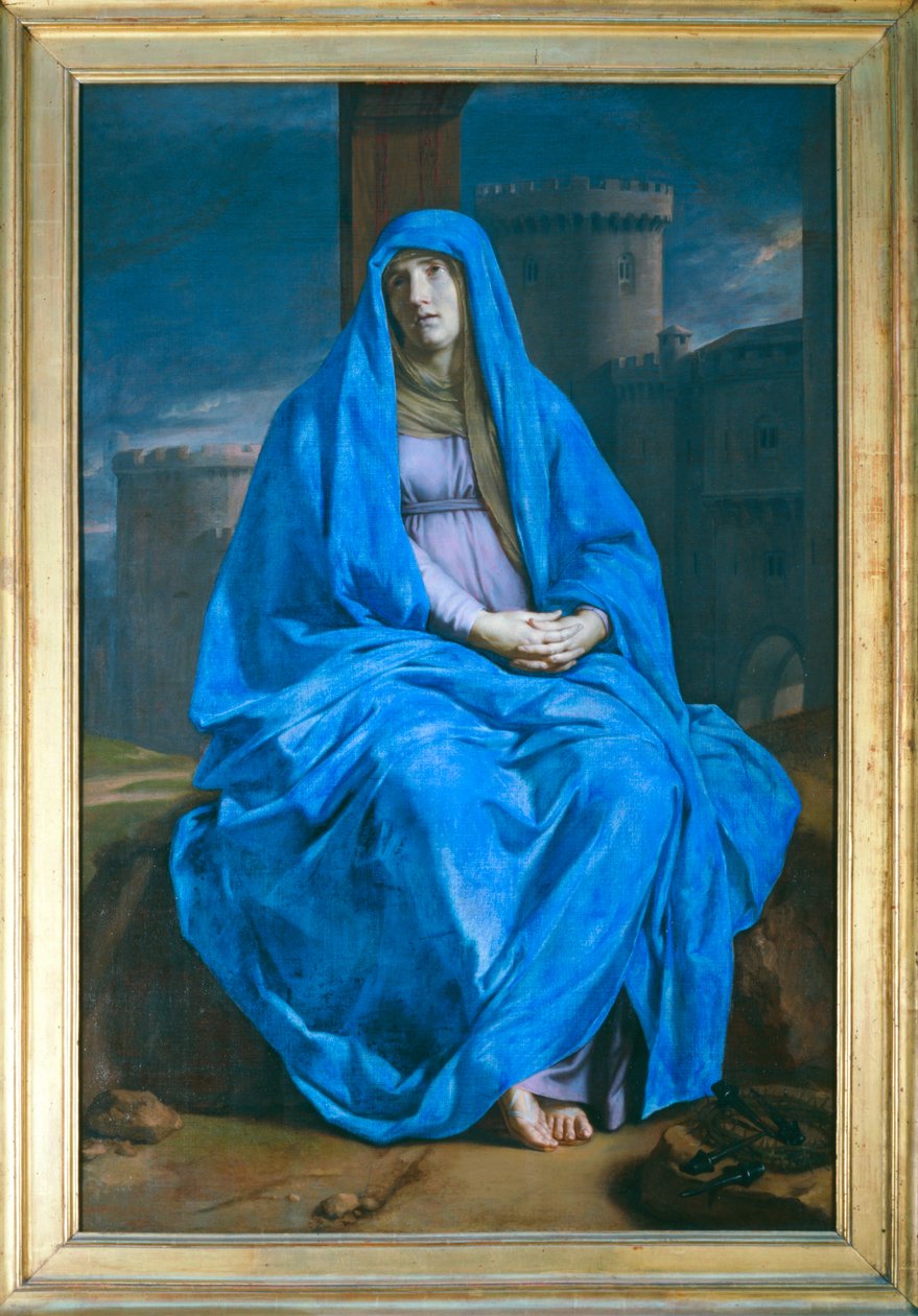 La Vierge de douleur au pied de la croix - Dziewica w żałobie z krzyżem u stóp ... autorstwa Philippe de Champaigne