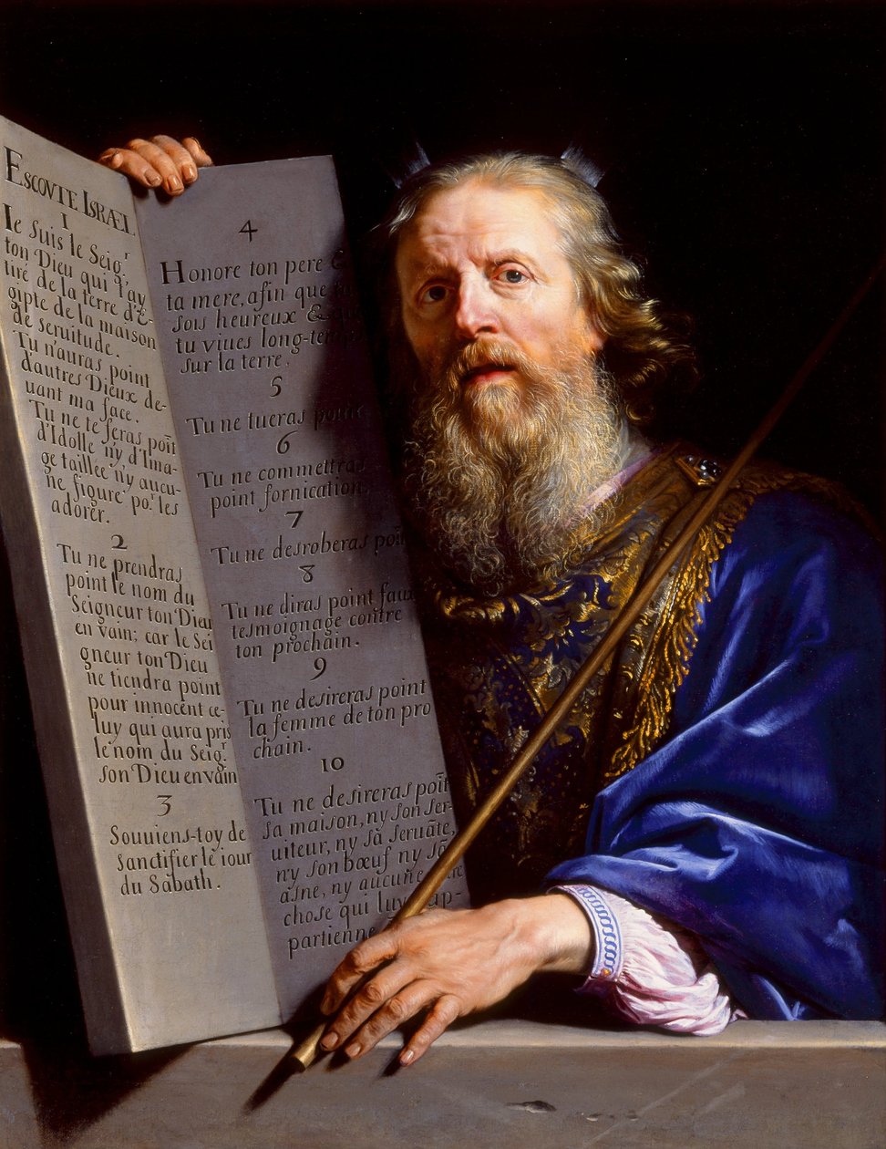 Mojżesz wręczający tablice Prawa autorstwa Philippe de Champaigne