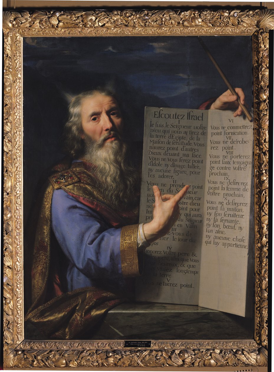 Mojżesz z tablicami Prawa, 1663 autorstwa Philippe de Champaigne