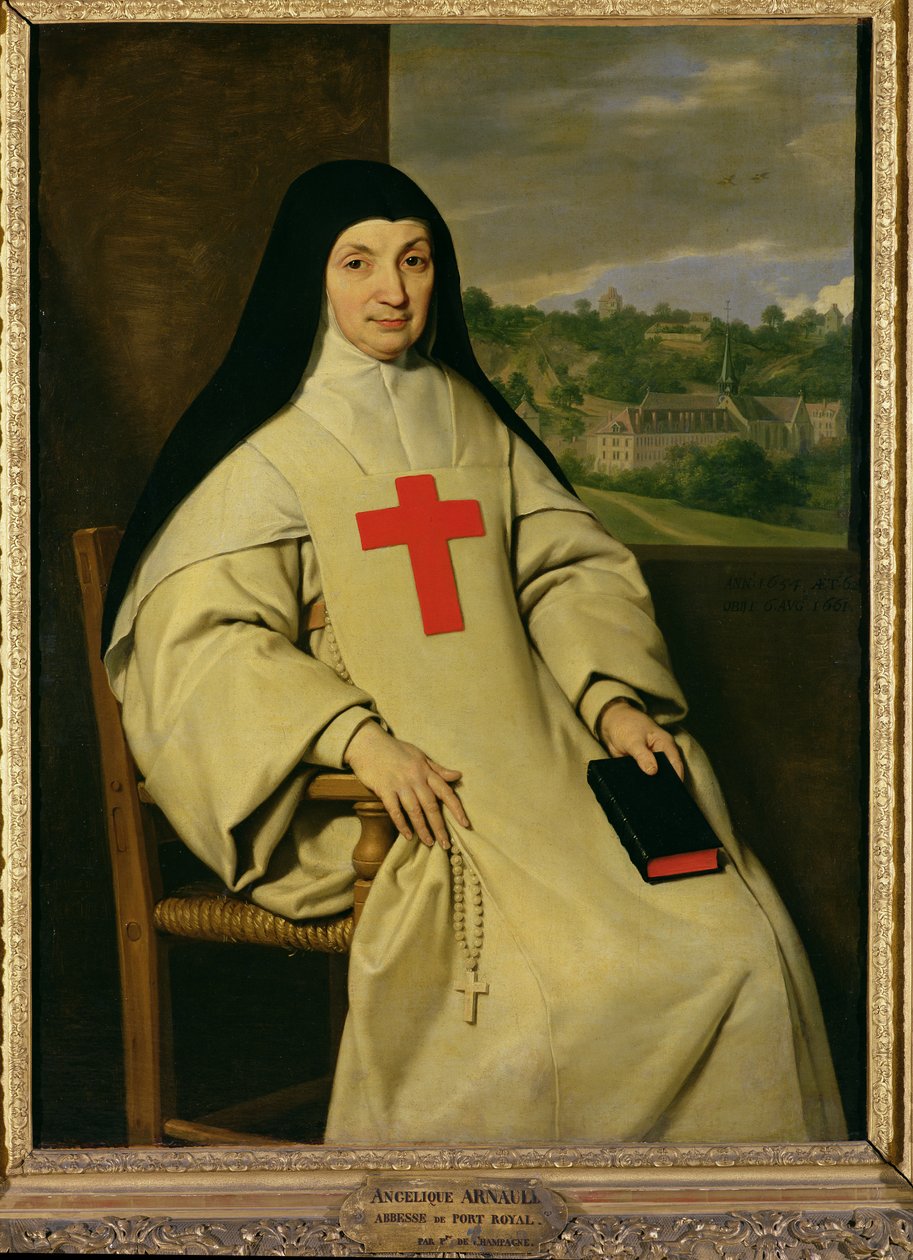 Matka Angelique Arnauld (1591-1661) opatka Port-Royal, 1654 autorstwa Philippe de Champaigne
