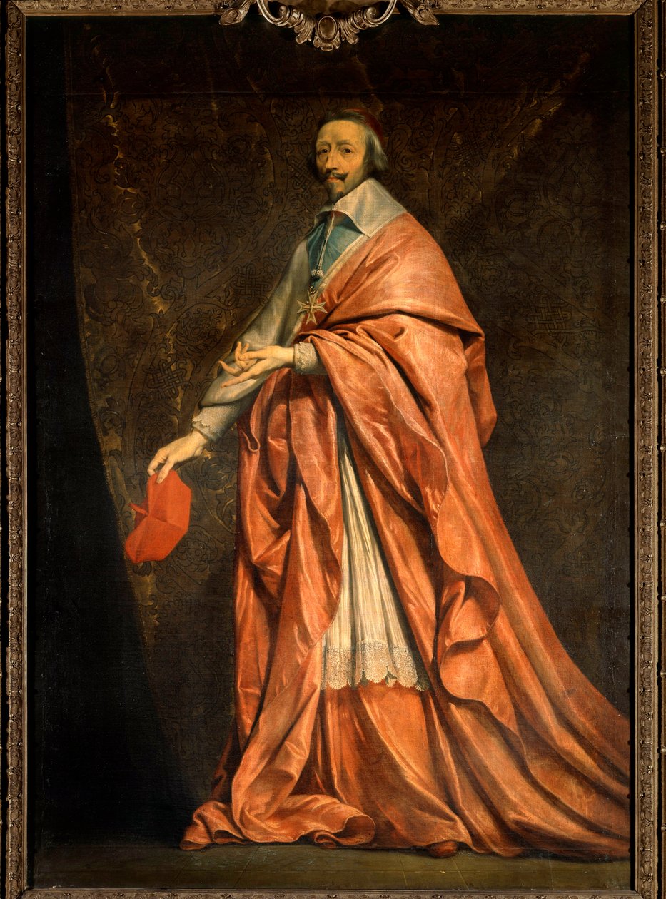 Pełnowymiarowy portret Armanda Jeana du Plessis, kardynała de Richelieu (1585-1642), ministra Ludwika XIII Obraz Philippe de Champaigne (1602-1674) XVII w. Nd. 2,22x1,55m. autorstwa Philippe de Champaigne