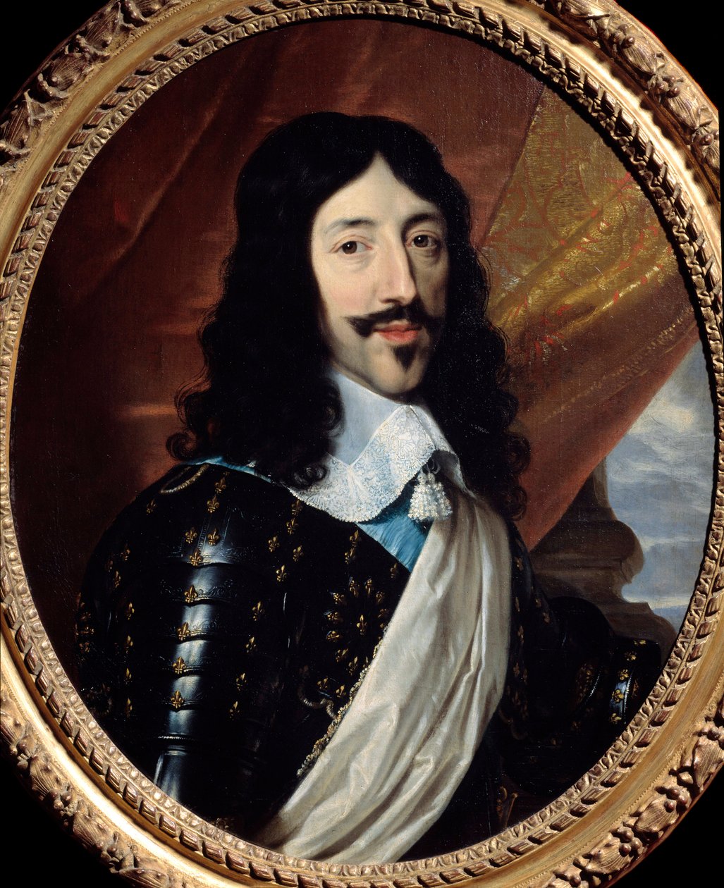 Portret króla Francji Ludwika XIII (1601-1643) Obraz Philippe de Champaigne (1602-1674) XVII w. Ndz. 0,75x0,62 m Paryż, Musee Carnavalet - Portret króla Francji Ludwika XIII (1601-1643). Obraz Philippe de Champaigne (1602-1674) autorstwa Philippe de Champaigne