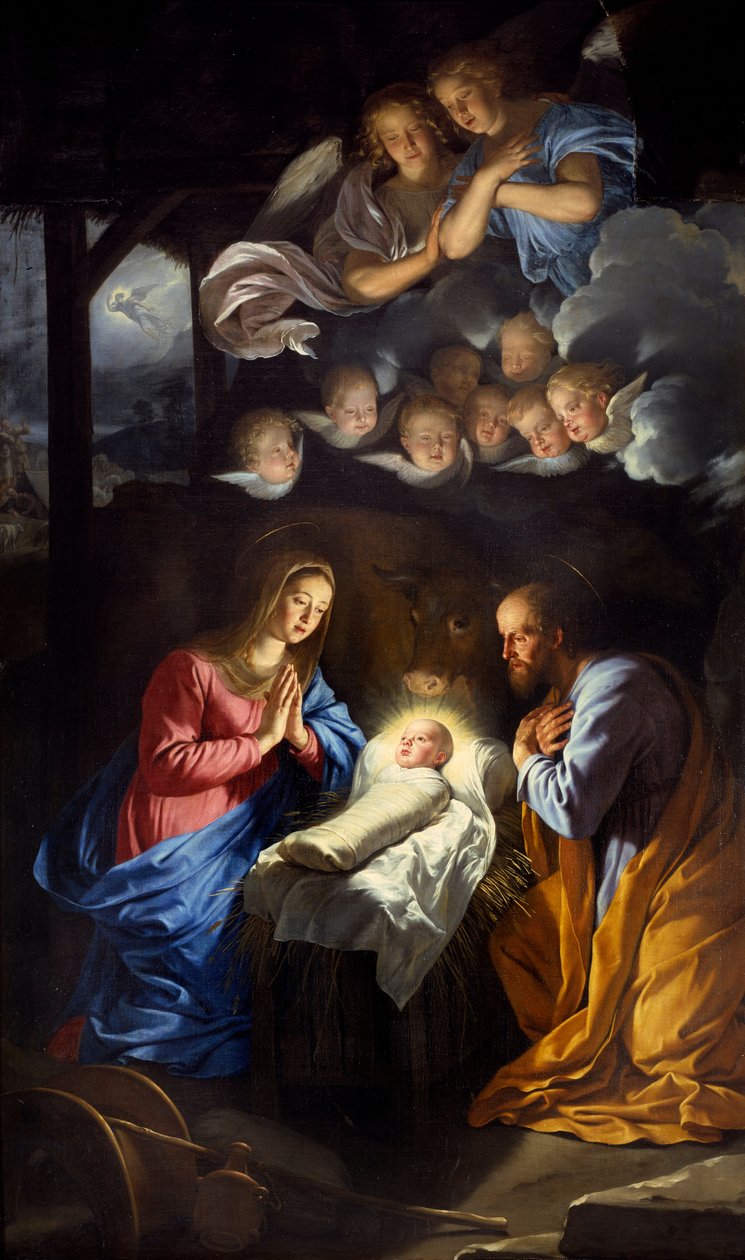 Narodzenie Chrystusa. Obraz Philippe De Champaigne (1602-1674) autorstwa Philippe de Champaigne