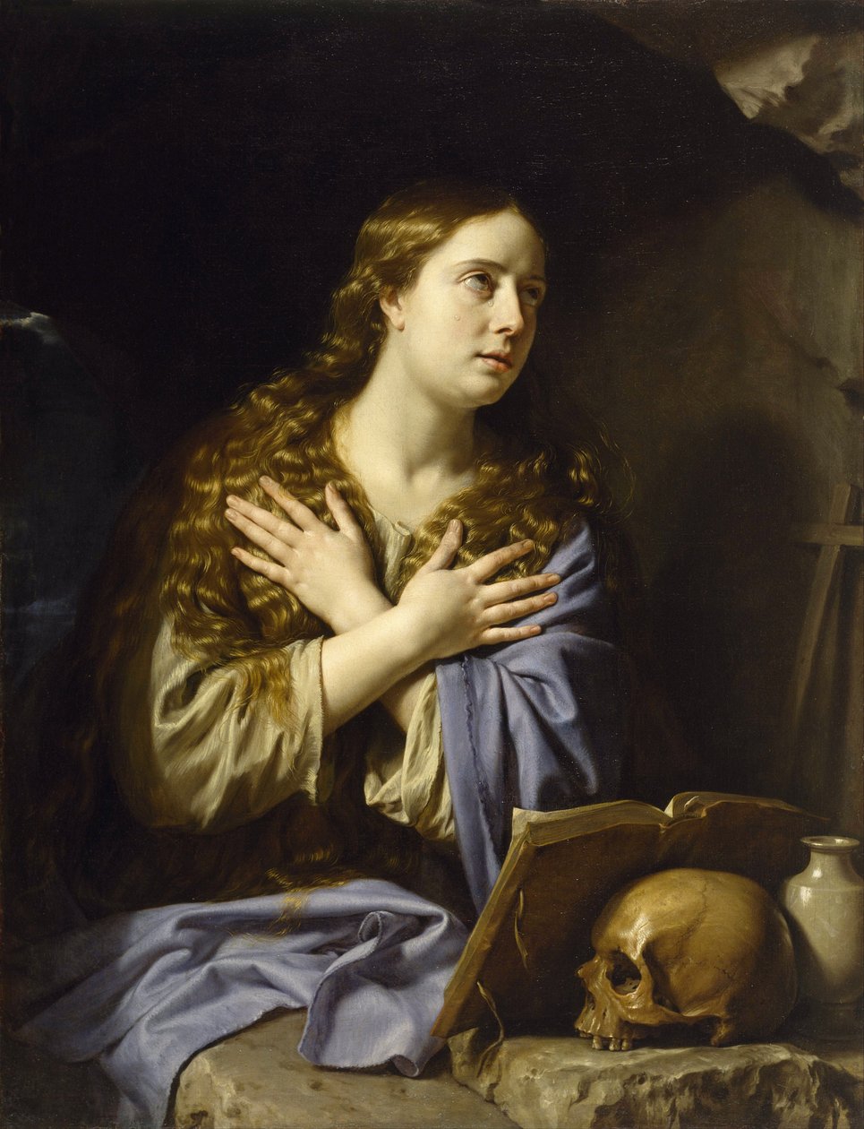 Skruszona Magdalena - Champaigne, Philippe, de (1602-1674) - 1648 - Olej na płótnie - 115,9x88,9 - Muzeum Sztuk Pięknych, Houston autorstwa Philippe de Champaigne