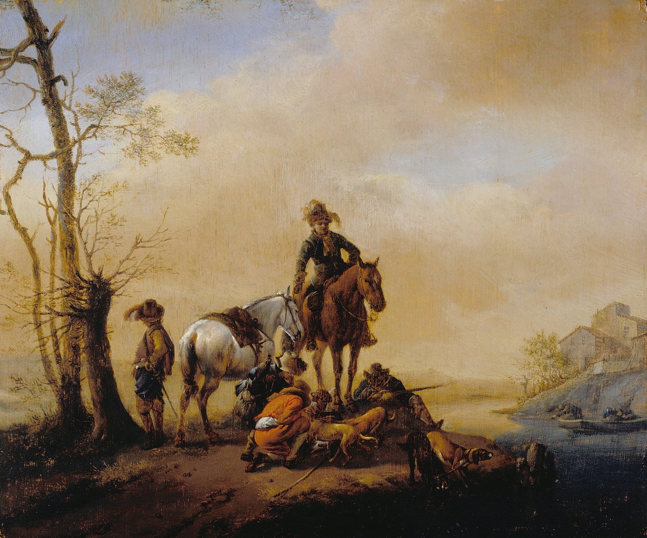 Zatrzymanie sportowców autorstwa Philips Wouwerman