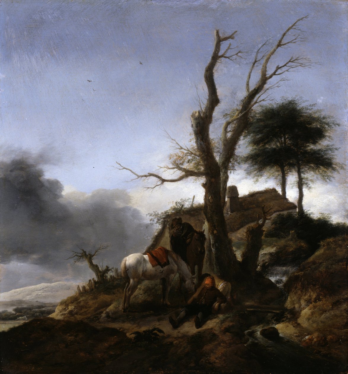 Zatrzymanie podróżnych autorstwa Philips Wouwerman