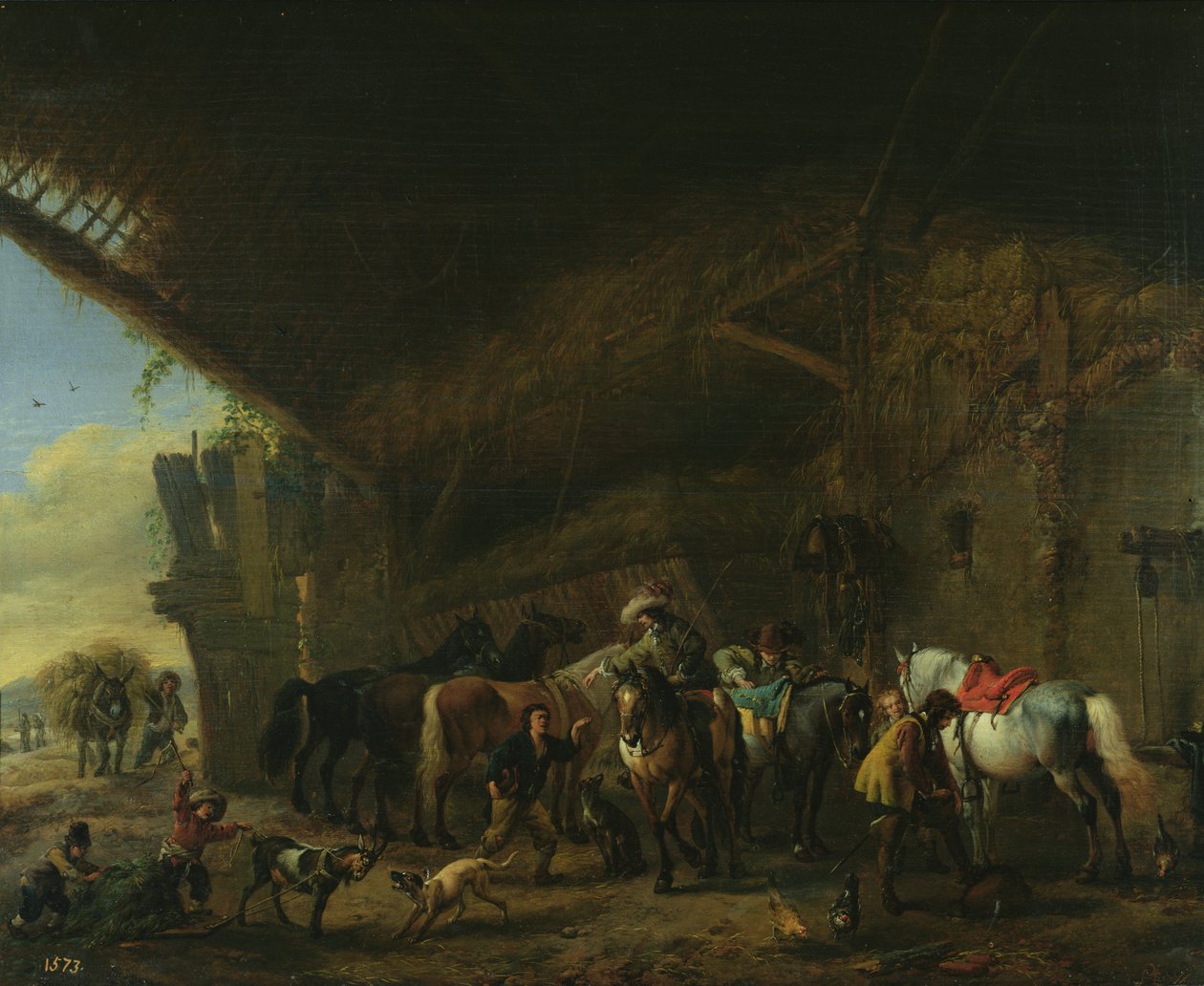 Przed karczmą autorstwa Philips Wouwerman
