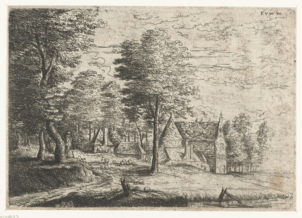 Krajobraz z pasterzem i jego trzodą Trzy krajobrazy (tytuł serii) autorstwa Philips Augustijn Immenraet