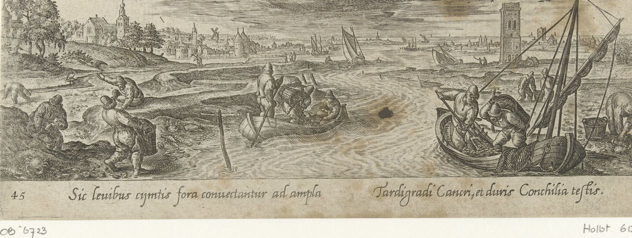 Mosseloogst Jacht en visvangst (tytuł serii) Typy myśliwskie, wędkarskie i łowieckie (tytuł serii) autorstwa Philips Galle (attributed to workshop of)