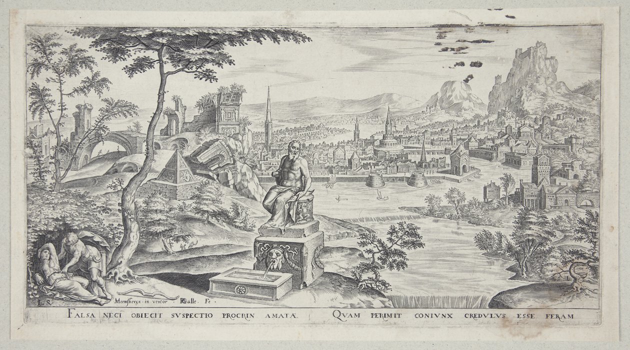 Cephalus i Procris autorstwa Philips Galle