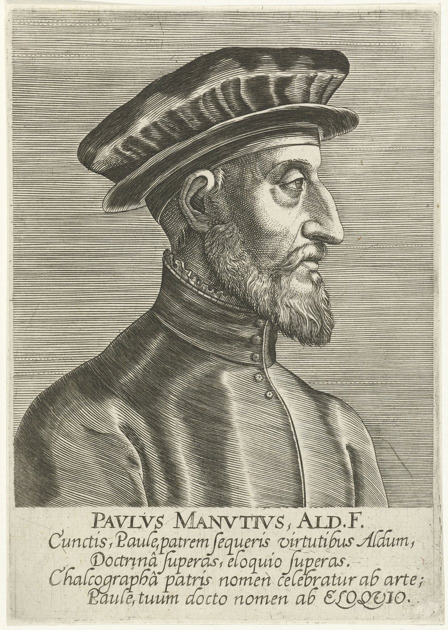 Portret Paolo Manuzio autorstwa Philips Galle