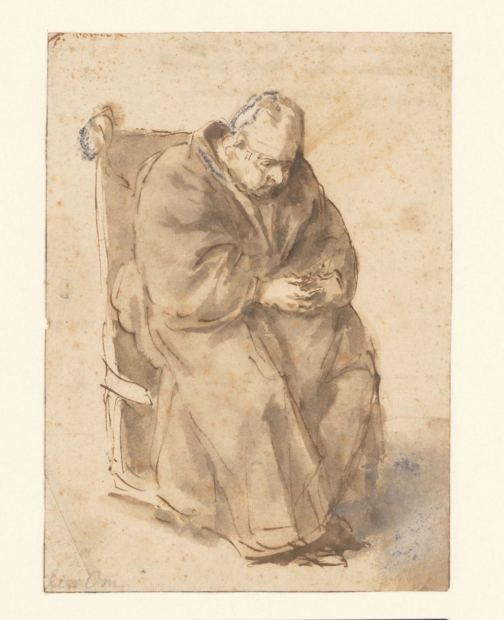 Joost van den Vondel, siedzący autorstwa Philips Koninck