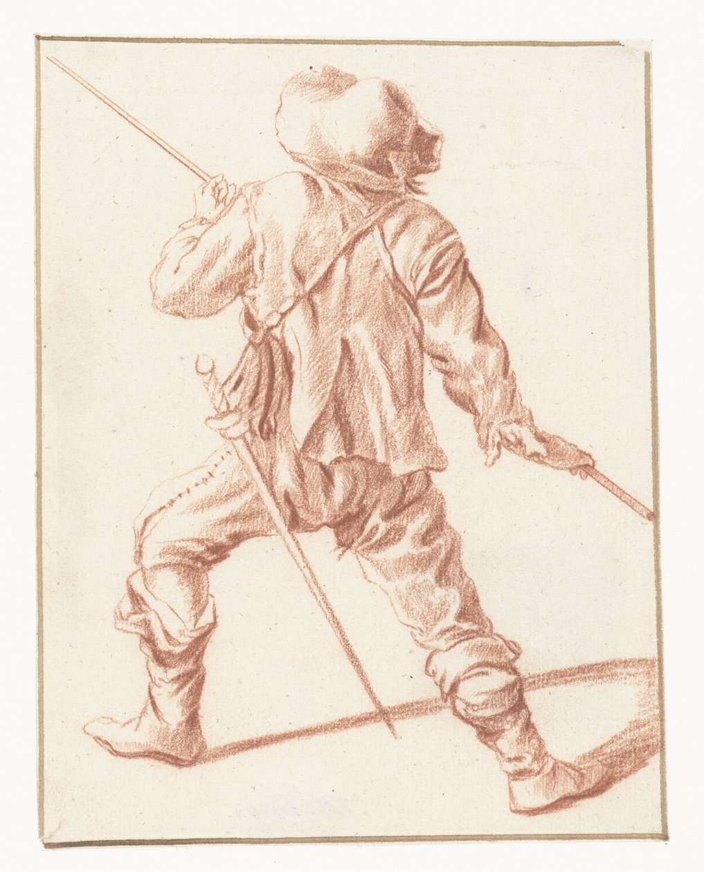 Mężczyzna walczący z lancą, widziany z tyłu autorstwa Philips Wouwerman (copy after)