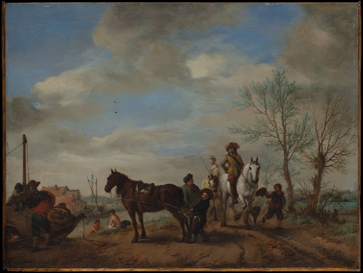 Mężczyzna i kobieta na koniach autorstwa Philips Wouwerman