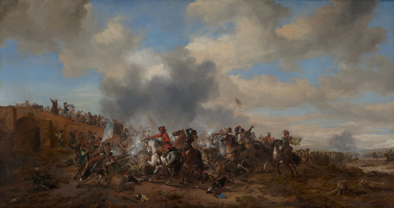 Scena bitewna autorstwa Philips Wouwerman