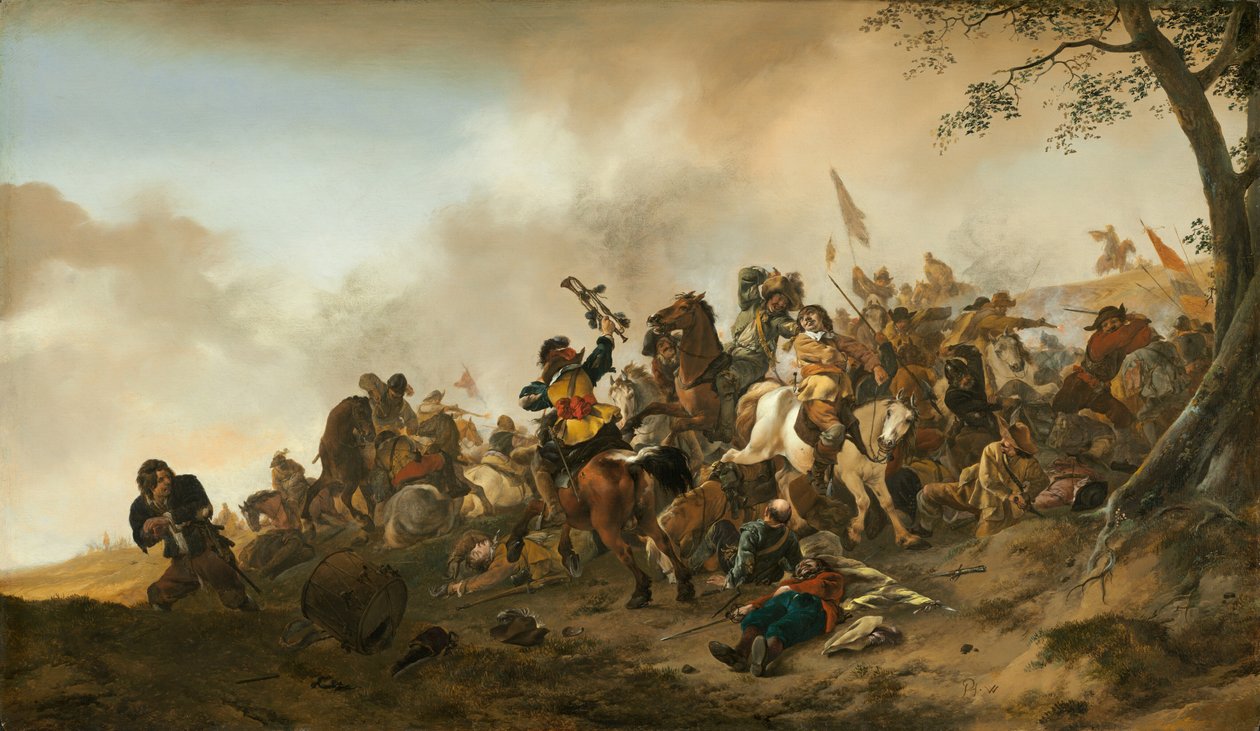 Scena bitwy, ok. 16451646. autorstwa Philips Wouwerman