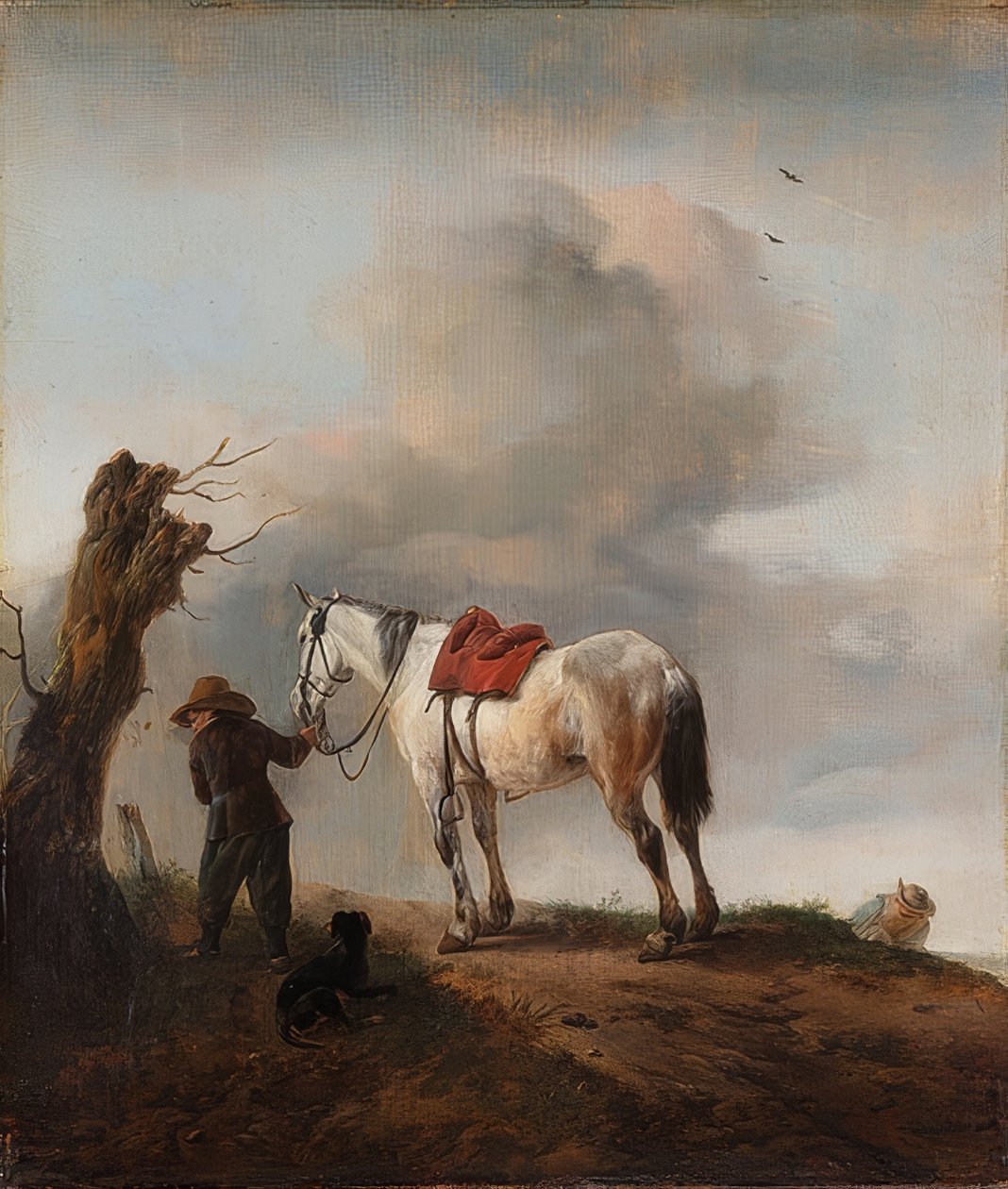 Biały koń, pleśń. około 1646 autorstwa Philips Wouwerman