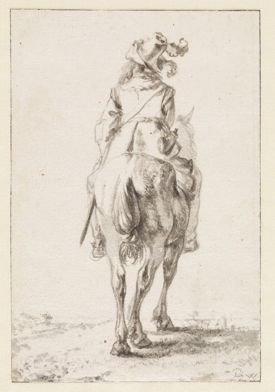 Jeździec konny, widziany od tyłu autorstwa Philips Wouwerman