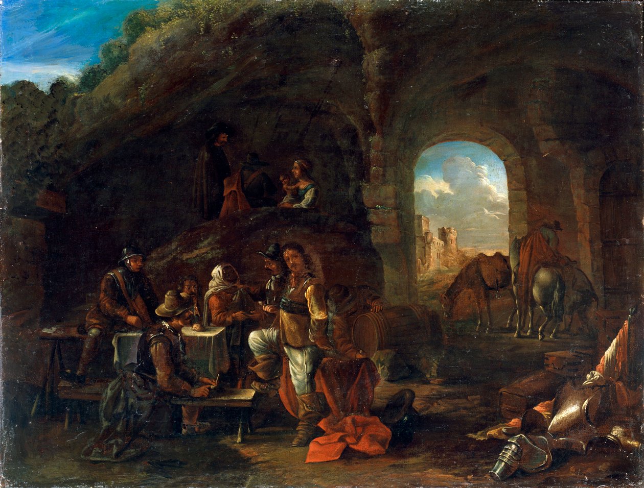 Scena Karczmy, c1640-1665 autorstwa Philips Wouwerman