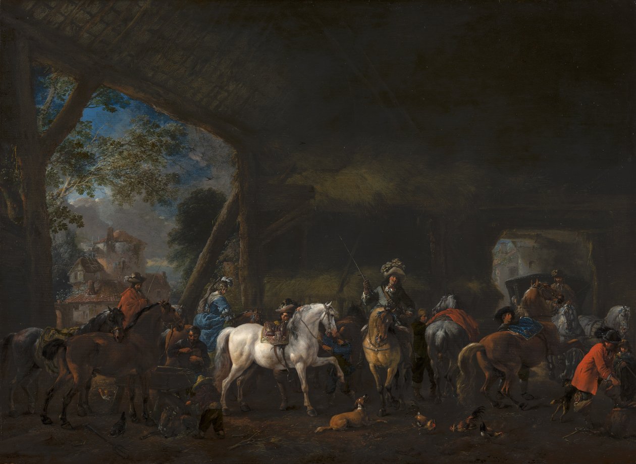 Przybycie do stajni autorstwa Philips Wouwerman