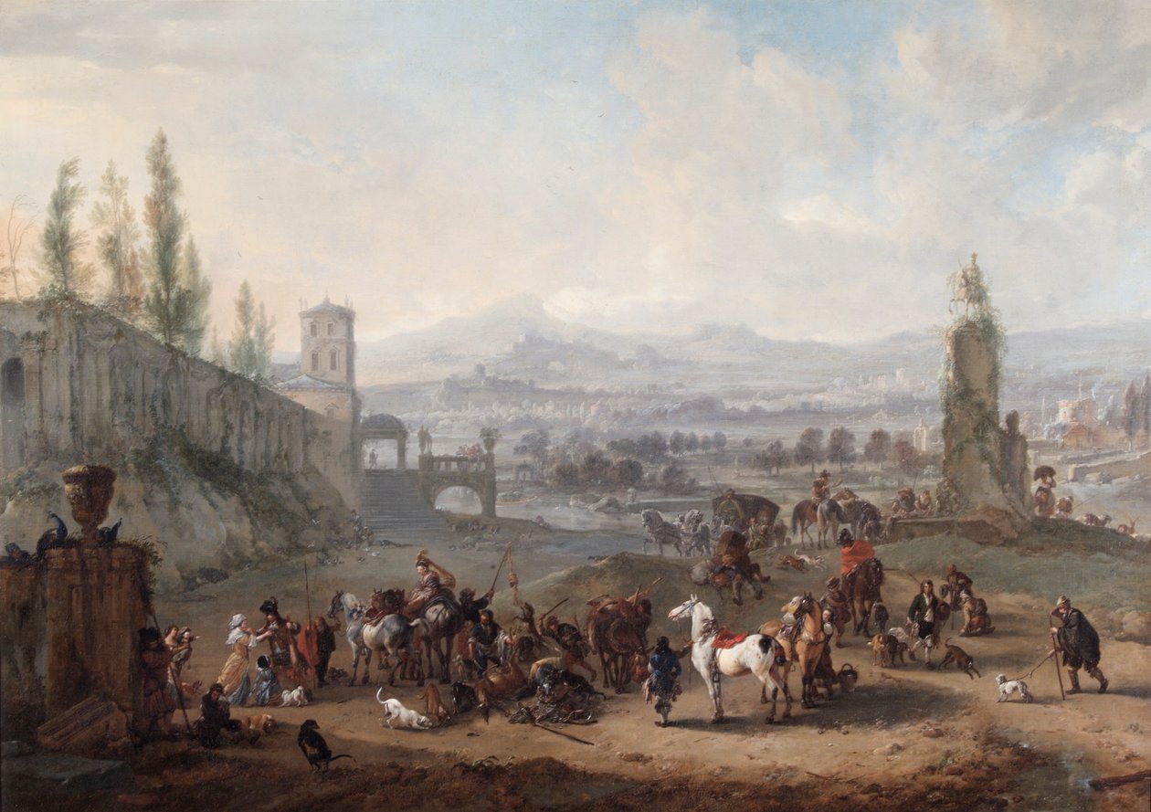 „Powrót z pościgu”, c1650s autorstwa Philips Wouwerman