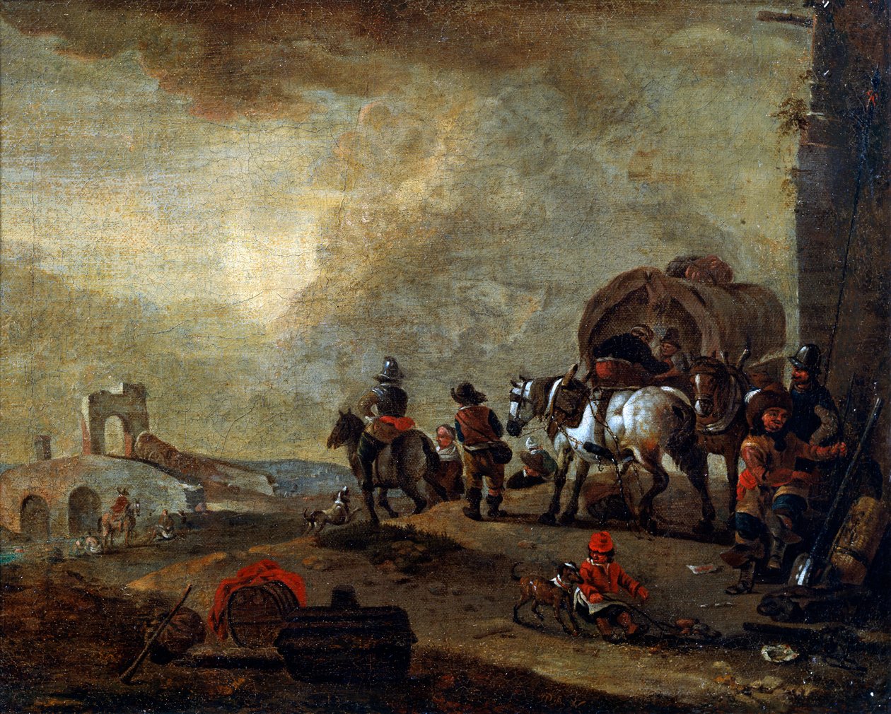 Podróżnicy w drodze, XVII wiek autorstwa Philips Wouwerman