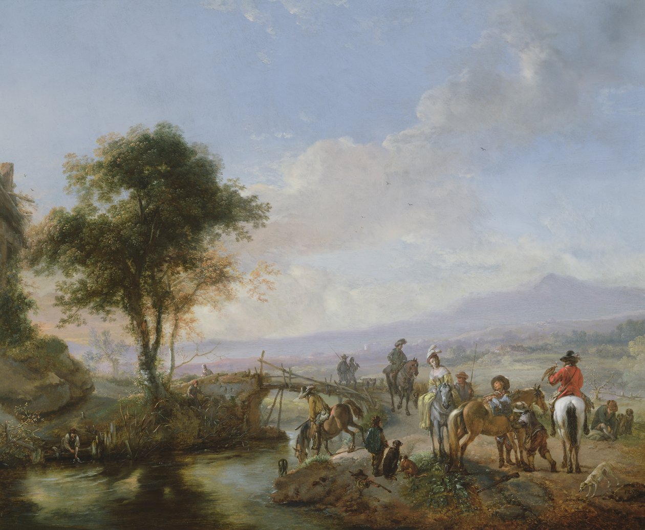 Hawking Party (olej na miedzi) autorstwa Philips Wouwerman