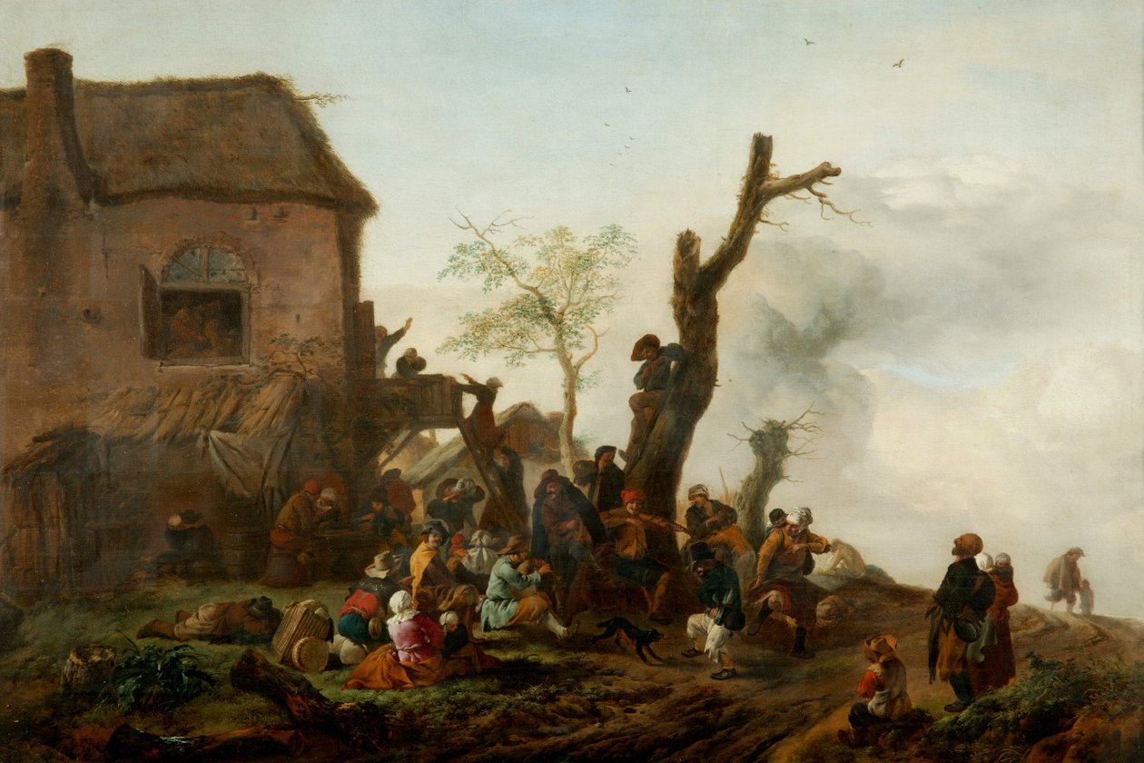 Merry Company Before an Inn autorstwa Philips Wouwermans or Wouwerman