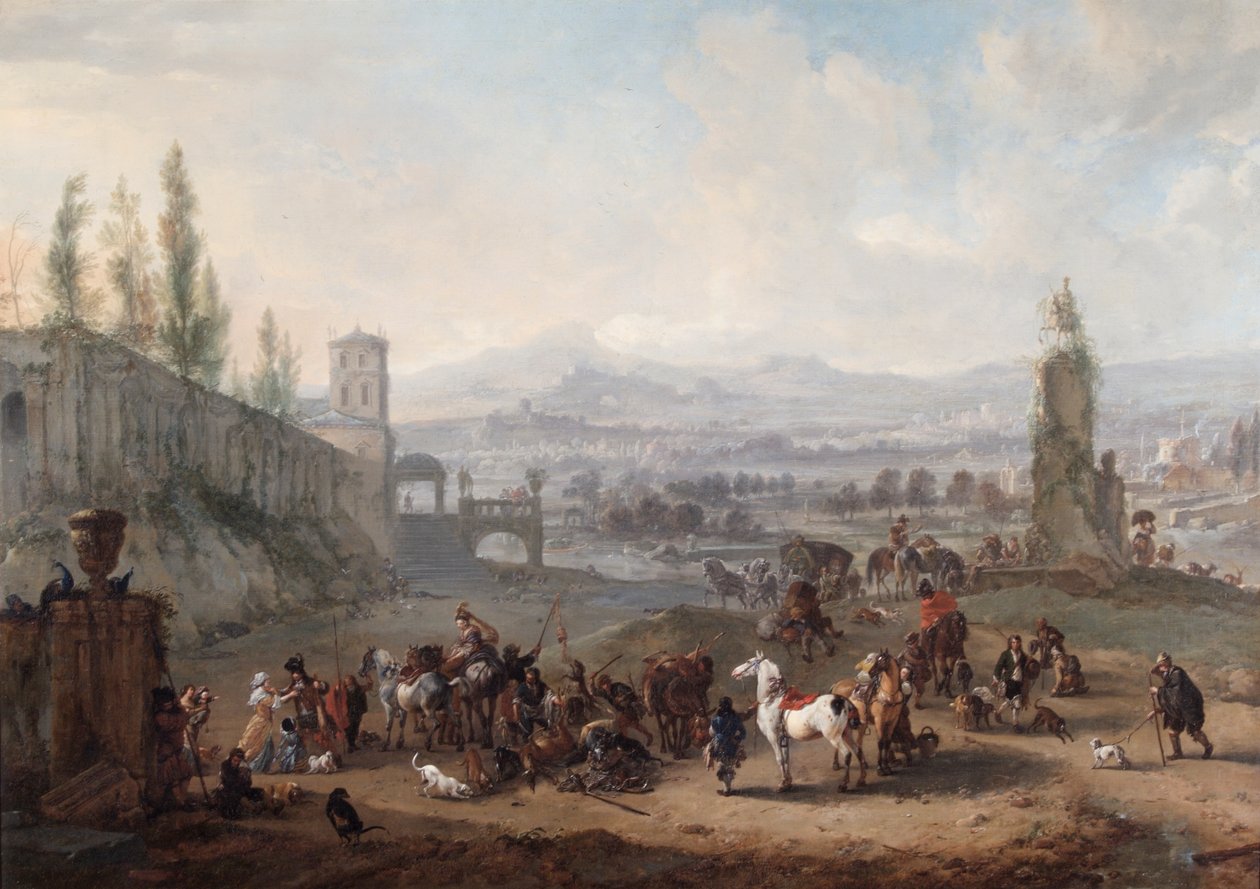 O Retorno da Perseguição, após c.1650 (óleo sobre tela)polonês autorstwa Philips Wouwermans or Wouwerman