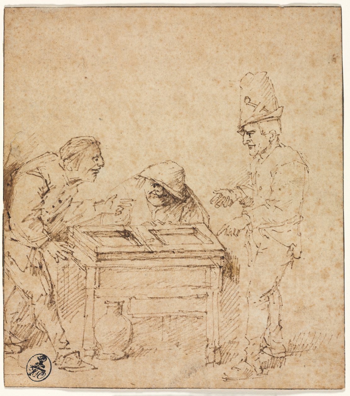 Gracze Tric-Trac, c. 1660. autorstwa Philips de Koninck