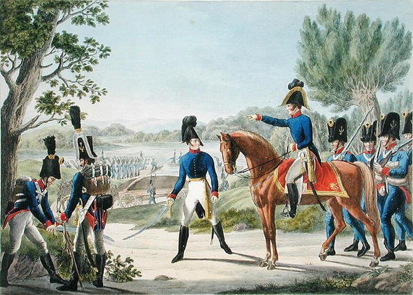 Nowi cesarsko-królewscy austriaccy Pontonniers po wojnach napoleońskich, ok. 1820 (kolor lito) autorstwa Phillip von (after) Stubenrauch