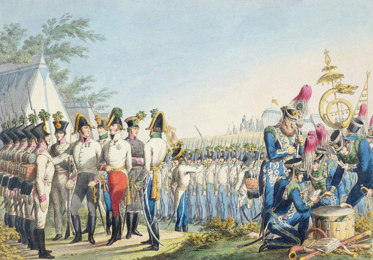 Nowa cesarsko-królewska austriacka lekka piechota po wojnach napoleońskich, ok. 1820 r autorstwa Phillip von Stubenrauch