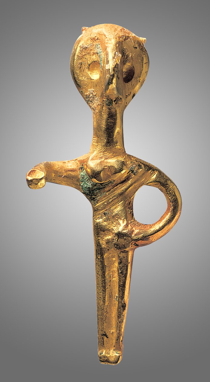 Figurka kobiecego bóstwa, ok. 2000-1550 p.n.e. (złoto) autorstwa Phoenician