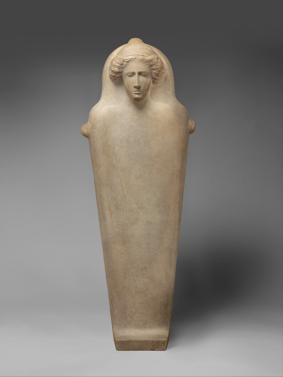 Marmurowy sarkofag antropoidalny, ok. 410 pne (marmur parian) autorstwa Phoenician