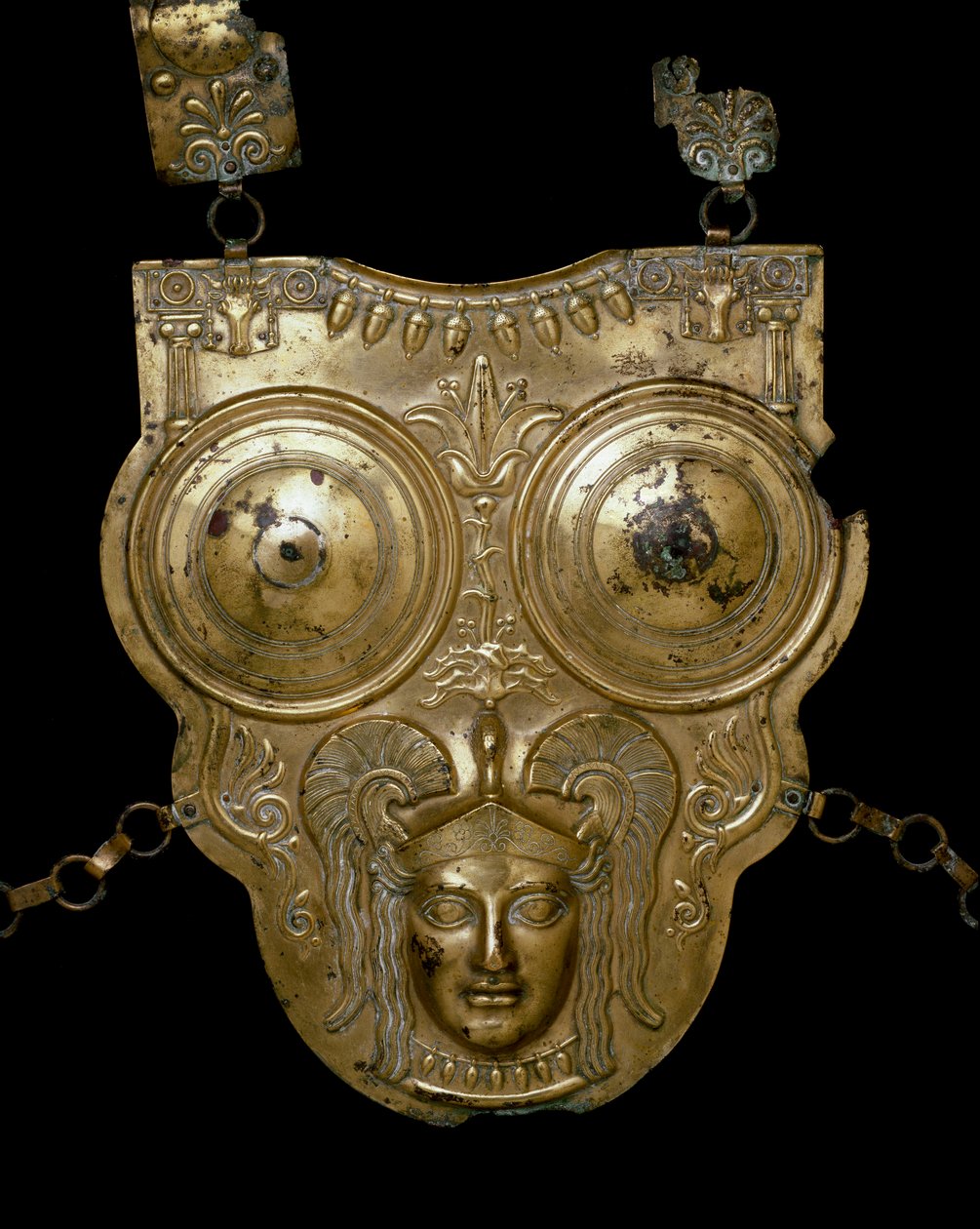 Cywilizacja fenicka: pancernik ze złotego brązu Ksour-es-Saf (Ksour es Saf, Ksour Essef lub Ksour Essaf). III-II wiek p.n.e. Muzeum Bardo w Tunisie autorstwa Phoenician