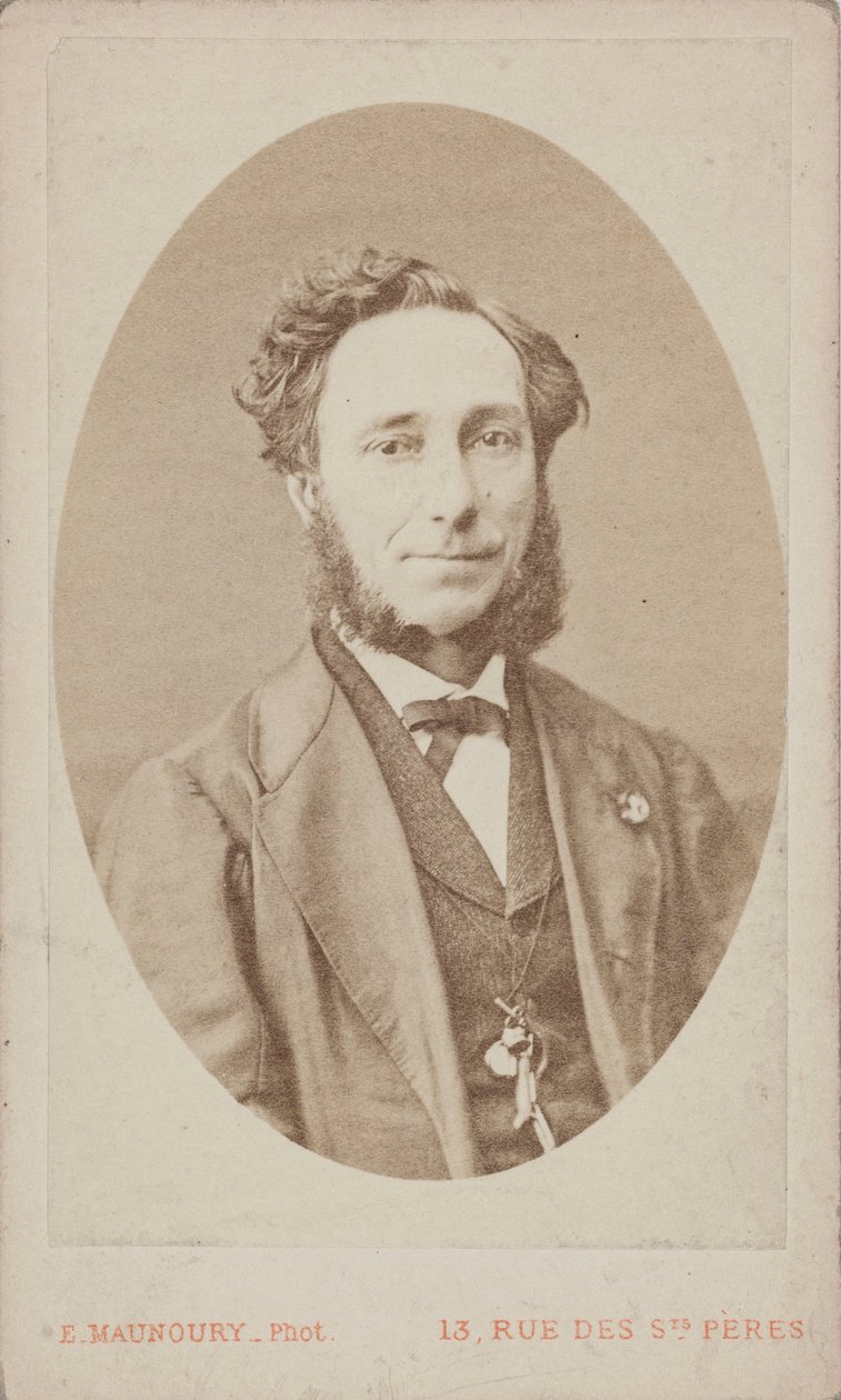 Portret skrzypka i kompozytora Camilla Sivori 1815-1894 . autorstwa Photo studio Eugène Maunoury.