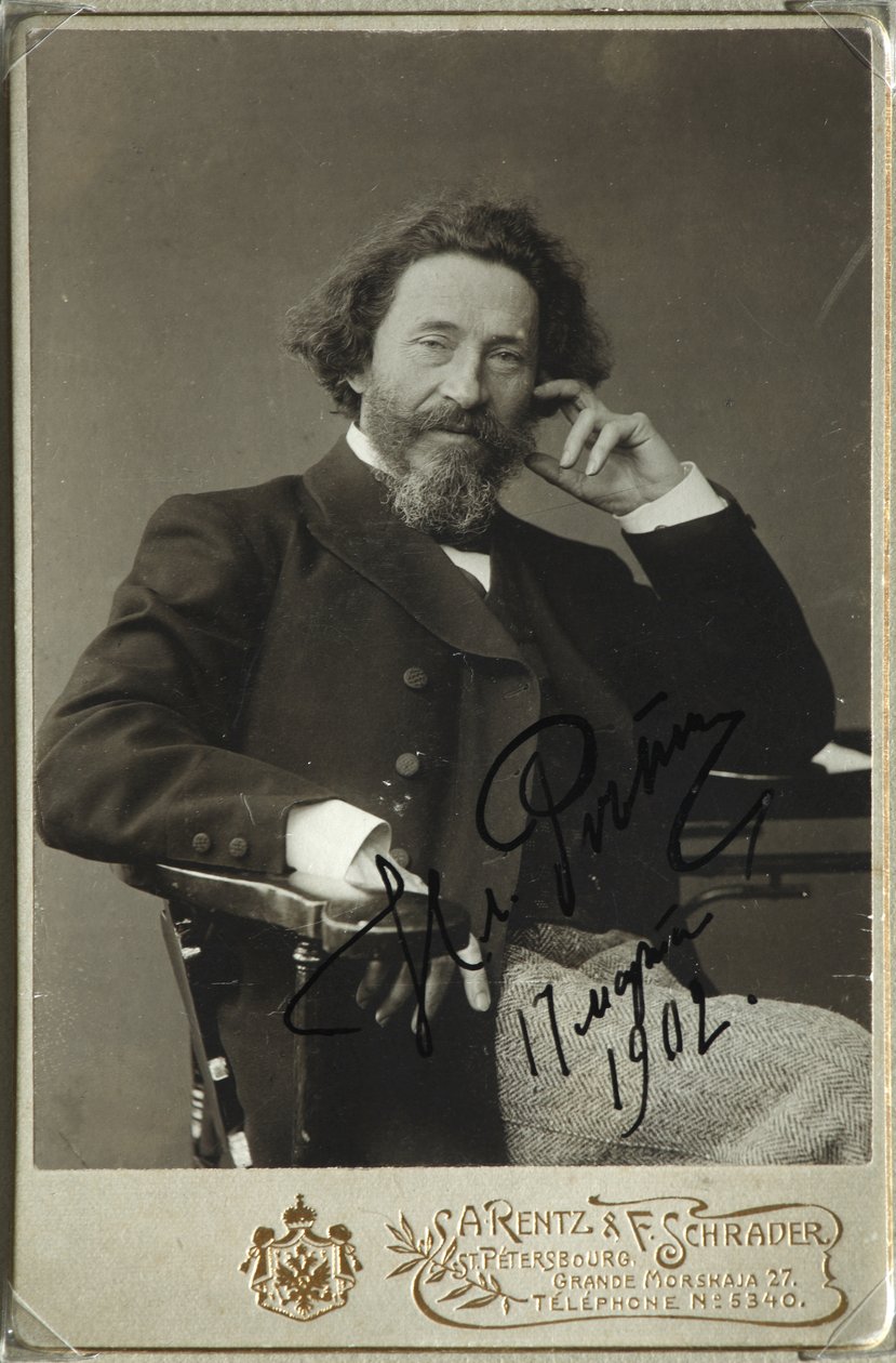 Portret artysty Ilya Repin 1844-1930 autorstwa Photo studio H. Rentz and F.