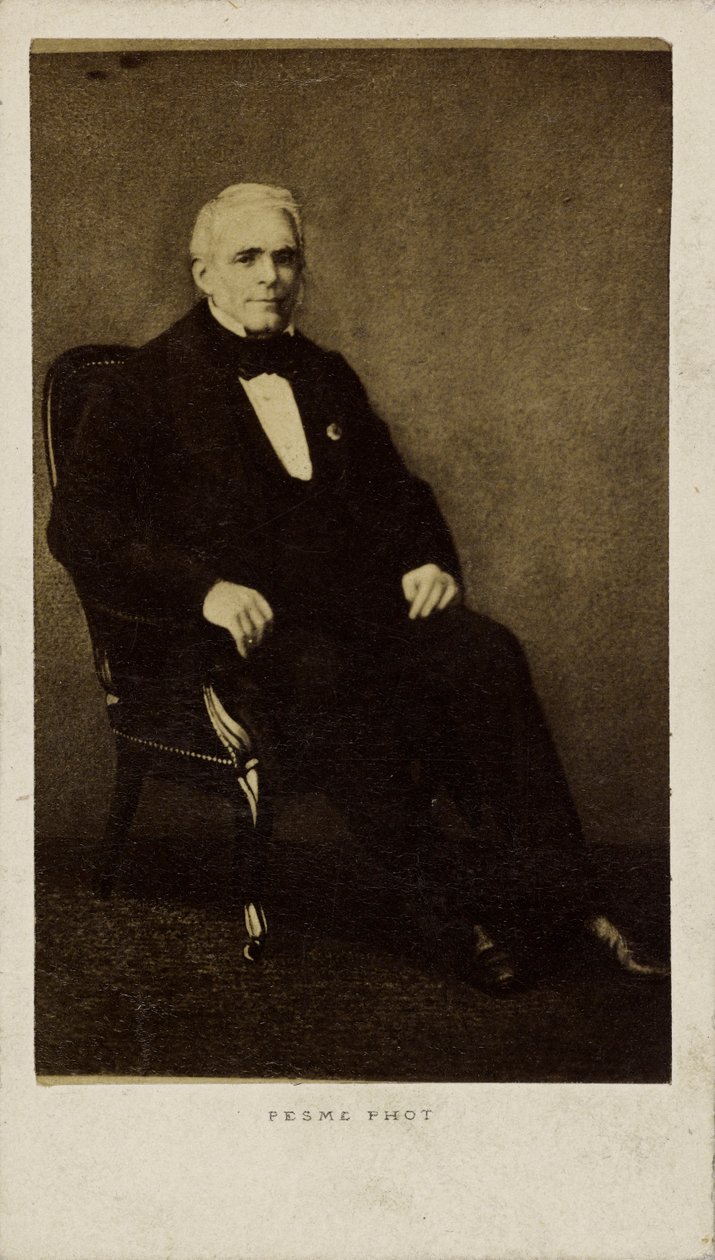 Portret dramaturga i librecisty Eugène Scribe 1791-1861 , 1860-1861. autorstwa Photo studio Paul Émile Pesme.